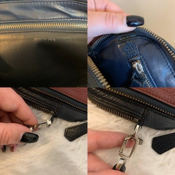 Prada Saffiano Leather Zippered Travel Organizer Blue & Burgundy - Picture 16 of 16